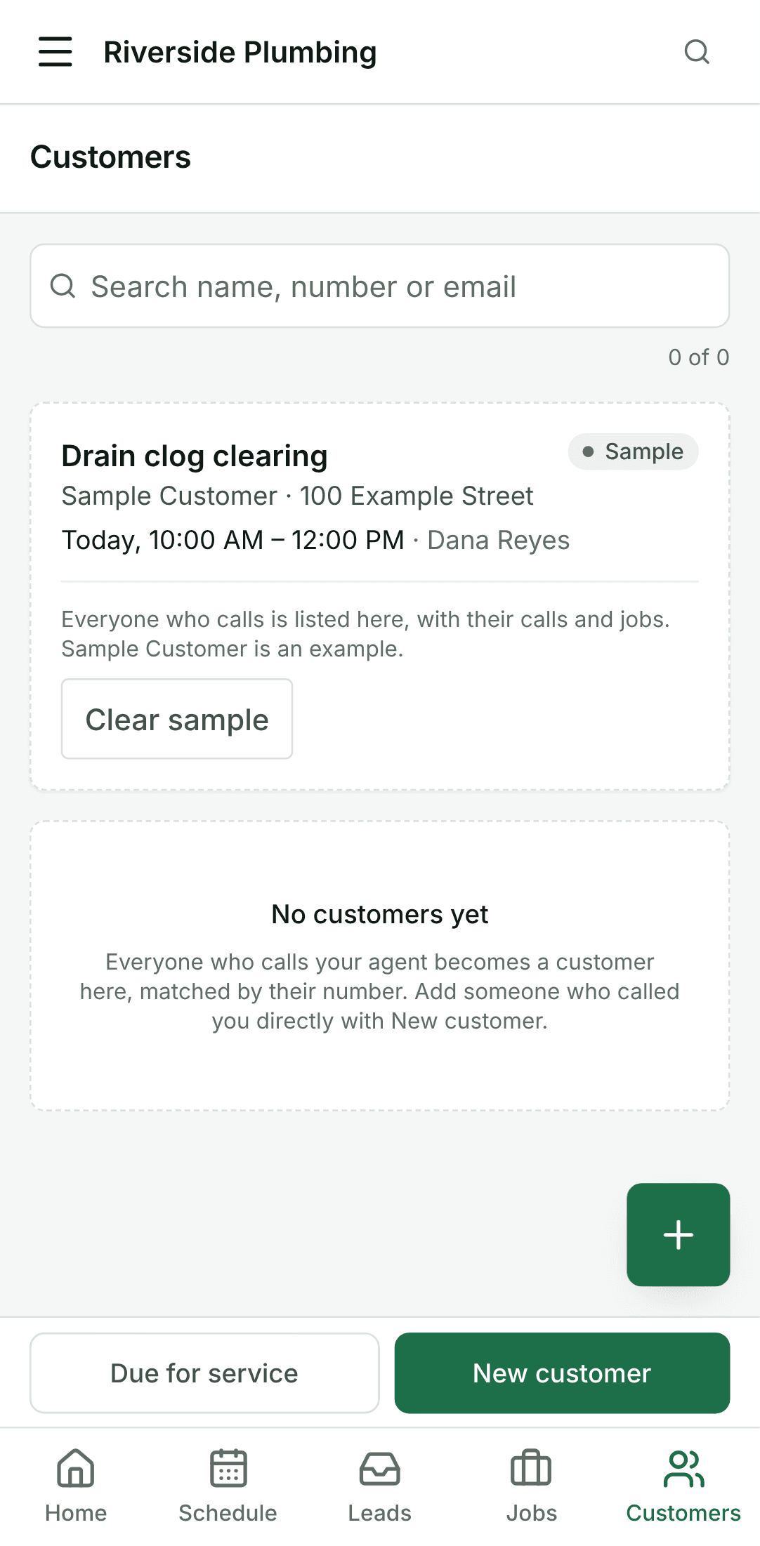 Open Customers, on a phone
