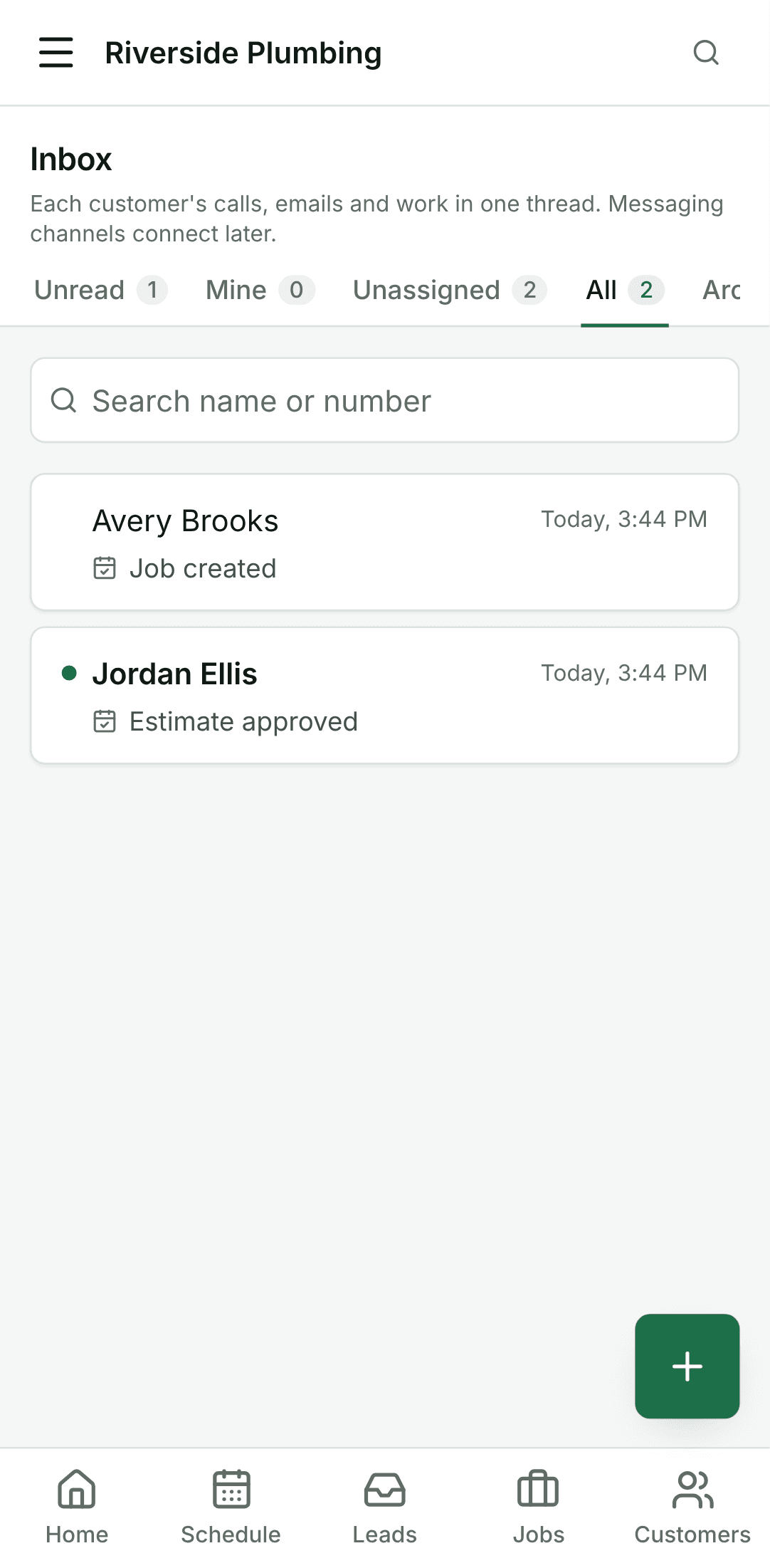 Open the Inbox, on a phone