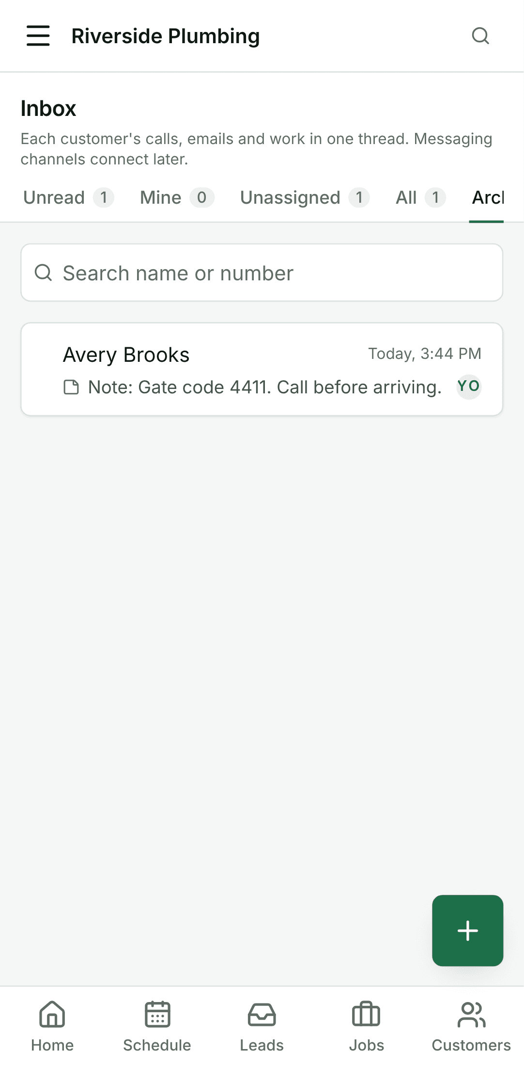 Archive it when it is handled, on a phone