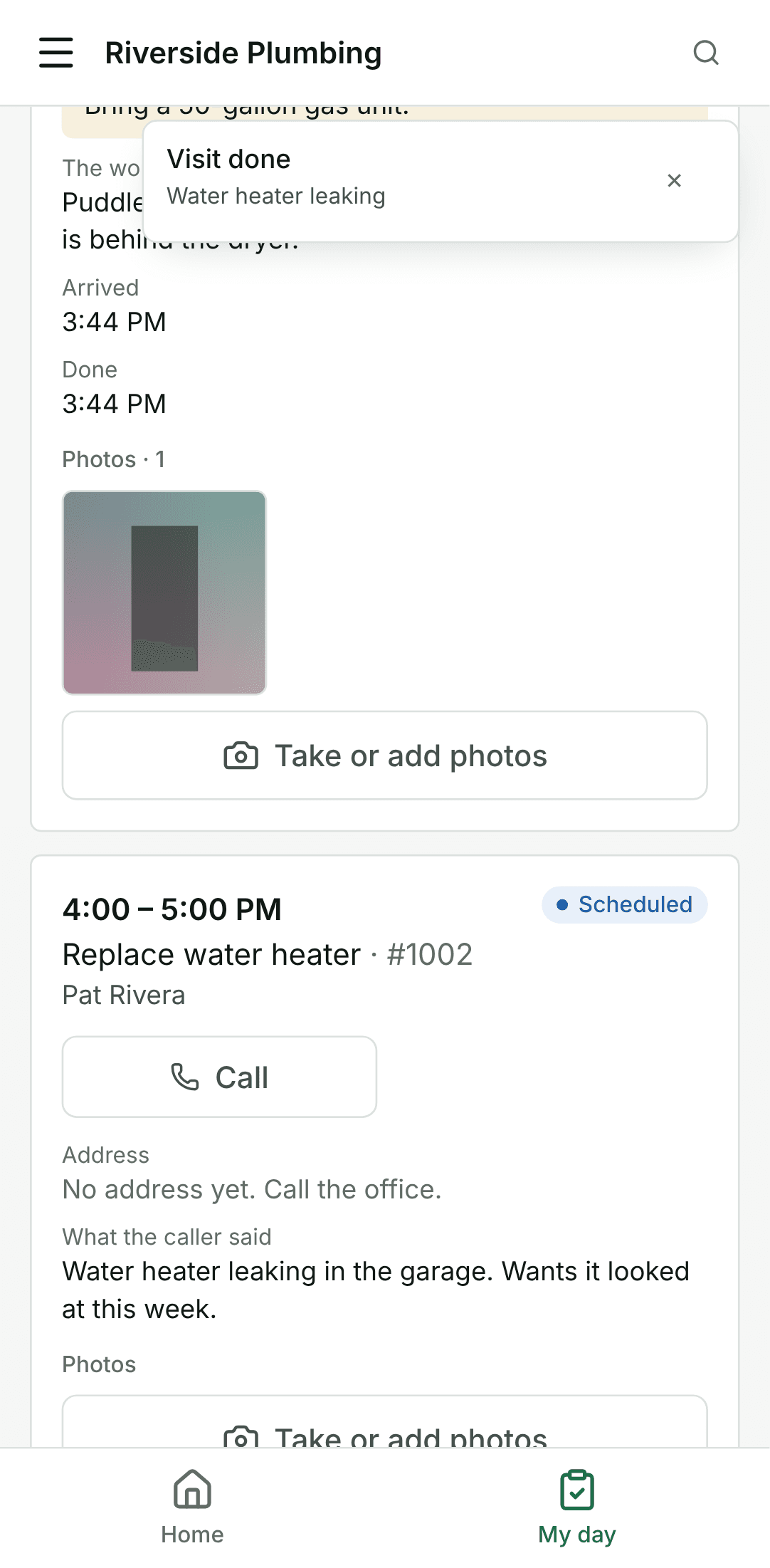 Mark it done, on a phone